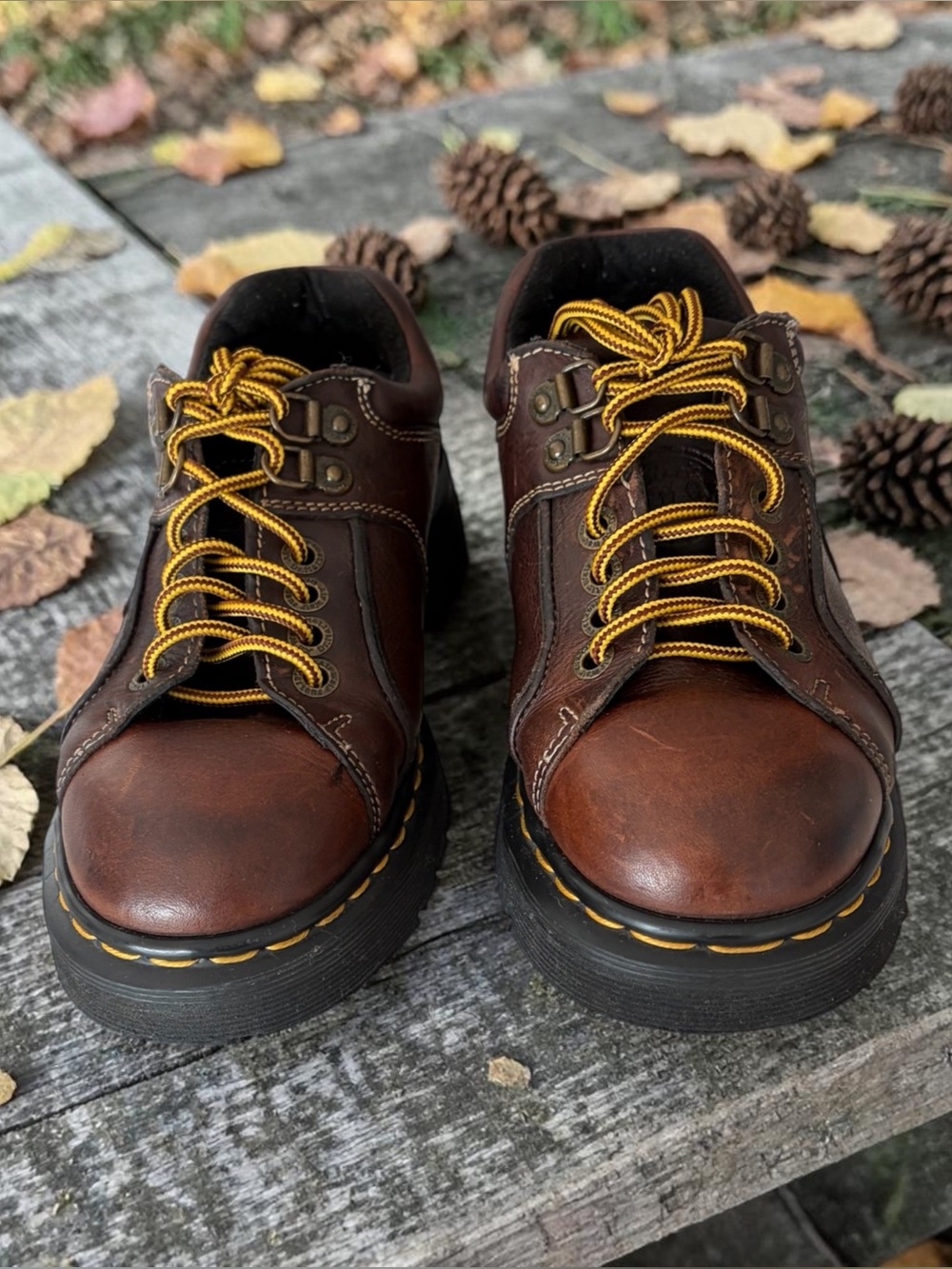 Vtg Dr. Martens 351 Chunky Brown Leather Oxfords UK6 , US 8 Women’s Soft Toe